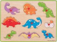 Bigjigs Toys Vkládací puzzle DINO vícebarevné