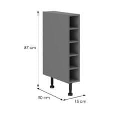 Veneti Dolní otevřená skříňka NELJA - šířka 15 cm, antracit