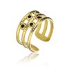 Elegantní pozlacený prsten s krystaly London EWR23065G