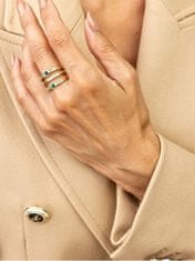 Emily Westwood Výrazný pozlacený prsten s malachitem Gemma EWR23045G