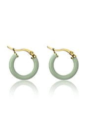 Marc Malone Pozlacené kruhy se smaltem Laura Green Earrings MCE23148G