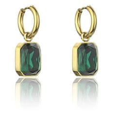 Marc Malone Pozlacené náušnice se zelenými kamínky Royalty Green Earrings MCE23151G
