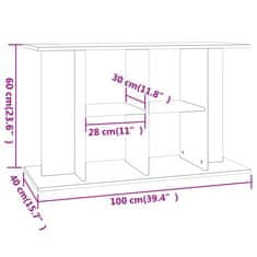 Vidaxl Stojan na akvárium bílý 100 x 40 x 60 cm kompozitní dřevo