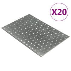 Vidaxl Perforované destičky 20 ks 2 mm 300 x 200 mm pozinkovaná ocel