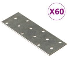 Vidaxl Perforované destičky 60 ks 2 mm 120 x 40 mm pozinkovaná ocel