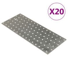 Vidaxl Perforované destičky 20 ks 2 mm 300 x 120 mm pozinkovaná ocel