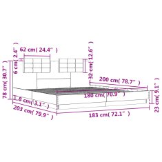 Petromila Rám postele s čelem šedý sonoma 180 x 200 cm kompozitní dřevo