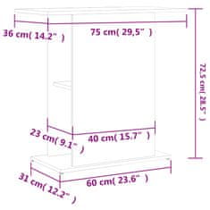 Vidaxl Stojan na akvárium kouřový dub 75x36x72,5 cm kompozitní dřevo