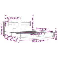 Petromila Rám postele s čelem bílý 200 x 200 cm kompozitní dřevo