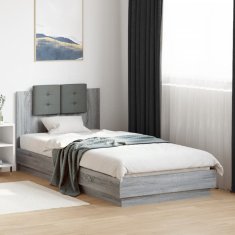 Petromila Rám postele s čelem šedý sonoma 90 x 200 cm kompozitní dřevo