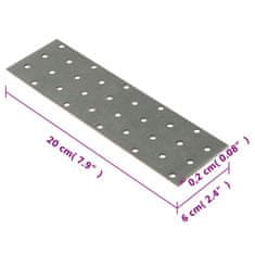 Vidaxl Perforované destičky 40 ks 2 mm 200 x 60 mm pozinkovaná ocel