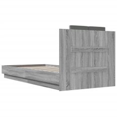 Petromila Rám postele s čelem šedý sonoma 90 x 200 cm kompozitní dřevo