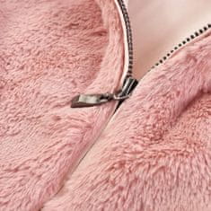 Vidaxl Dětský kabát umělá kožešina růžový 140