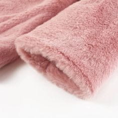 Vidaxl Dětský kabát umělá kožešina růžový 140