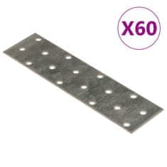 Vidaxl Perforované destičky 60 ks 2 mm 160 x 40 mm pozinkovaná ocel