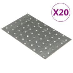 Vidaxl Perforované destičky 20 ks 2 mm 200 x 120 mm pozinkovaná ocel