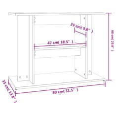 Vidaxl Stojan na akvárium hnědý dub 80 x 35 x 60 cm kompozitní dřevo