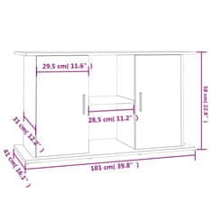 Vidaxl Stojan na akvárium kouřový dub 101x41x58 cm kompozitní dřevo