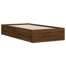 Greatstore Rám postele se zásuvkami hnědý dub 90x200 cm kompozitní dřevo