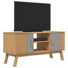 Vidaxl TV skříňka OLDEN šedá a hnědá 114x43x57 cm masivní borové dřevo