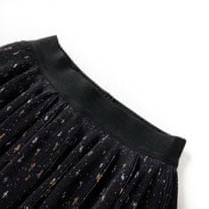 Vidaxl Dětská sukně vrstvený volánkový design černá 92