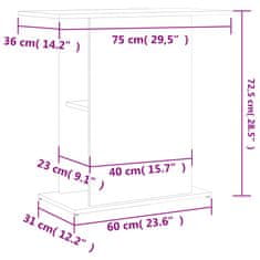 Vidaxl Stojan na akvárium šedý sonoma 75x36x72,5 cm kompozitní dřevo