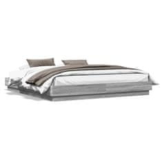 shumee Rám postele s LED osvětlením šedý sonoma 200 x 200 cm