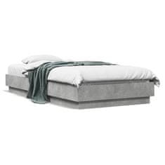 shumee Rám postele s LED osvětlením betonově šedý 75 x 190 cm