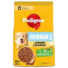 Pedigree granule s drůbežím se zeleninou pro štěňata 12 kg