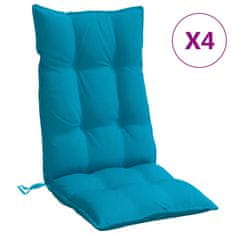 Petromila Podušky na židli vysoké opěradlo 4 ks světle modré látka oxford