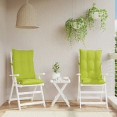 Petromila Podušky na židli s vysokým opěradlem 2 ks jasně zelené oxford