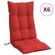 Petromila Podušky na židli s vysokým opěradlem 6 ks červené látka oxford