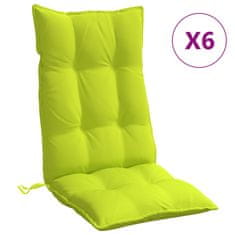 Petromila Podušky na židli s vysokým opěradlem 6 ks jasně zelené oxford