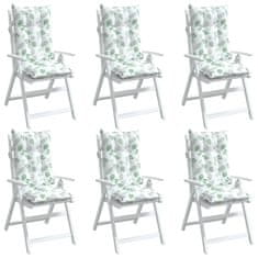 Petromila Podušky na židli s vysokým opěradlem 6 ks vzor listů oxford