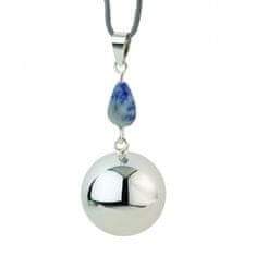 Bola těhotenská rolnička FANTASY Silver bluegrey stone