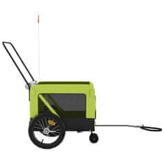 Vidaxl Vozík za kolo pro psa zelený a černý oxfordská tkanina a železo