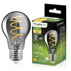 LUMILED 6x LED žárovka E27 A60 6W = 50W 660lm 2200K Teplá bílá 360° Filament SMOKY