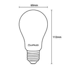 LUMILED 6x LED žárovka E27 A60 6W = 50W 660lm 2200K Teplá bílá 360° Filament SMOKY