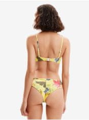 Desigual Žlutý dámský květovaný spodní díl plavek Desigual Palms Bottom S