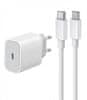 GORDON G562 Síťová nabíječka, USB-C, PD, 20W, bílá + kabel USB-C - Lightning, 1 m