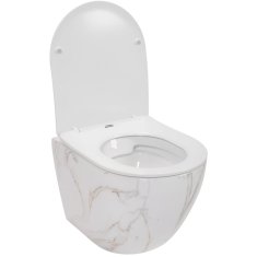 REA Závěsné WC Carlos Rimless Duroplast Flat Zm Aiax Shiny Rea-c6385 - Rea