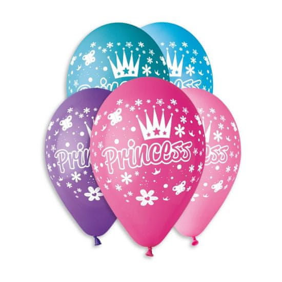 Smartballoons Balonek/Balonky nafukovací princezny 12'' průměr 30cm 5ks v sáčku