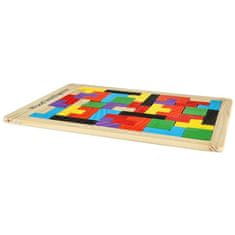 WOWO Dřevěné Puzzle Tetris Kreativní Skládačka s 40 Bloky pro Děti