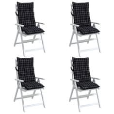 Petromila Podušky na židli s vysokým opěradlem 4 ks černé kárované oxford