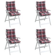 Petromila Podušky na židli s nízkým opěradlem 4ks červené kárované oxford