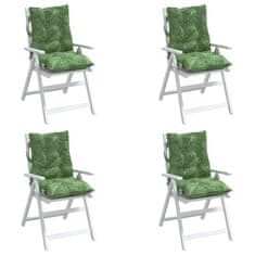 Petromila Podušky na židli s nízkým opěradlem 4 ks vzor listů oxford