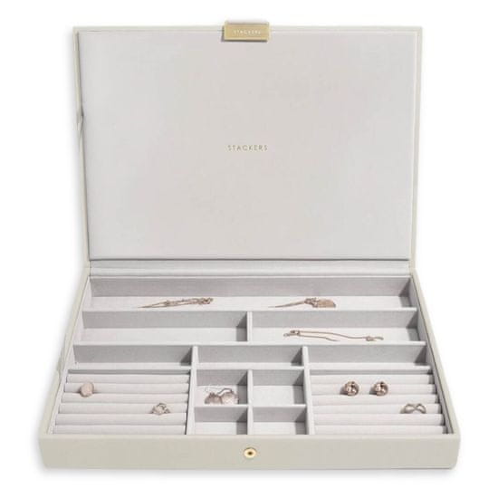 Stackers , Box na šperky Oatmeal Supersize Jewellery Box Lid | krémová 75619