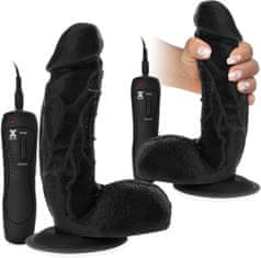 XSARA Vibrátor realistický žilnatý penis dildo s přísavkou - 7 funkcí - 74181824