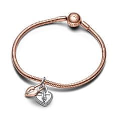 Pandora Originální visací přívěsek Srdce s visacím zámkem Rose 783079C01