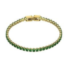 Marc Malone Tenisový pozlacený náramek Tessa Green Bracelet MCB23055G